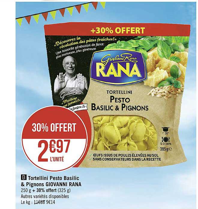 Tortellini Pesto Basilic & Pignons Giovanni Rana