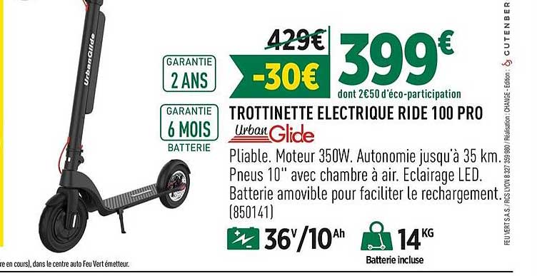 Trottinette électrique Ride 100 Pro Urbanglide