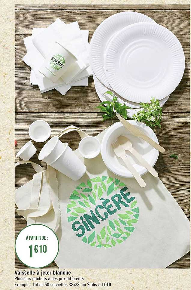 vaisselle à jeter blanche sincère