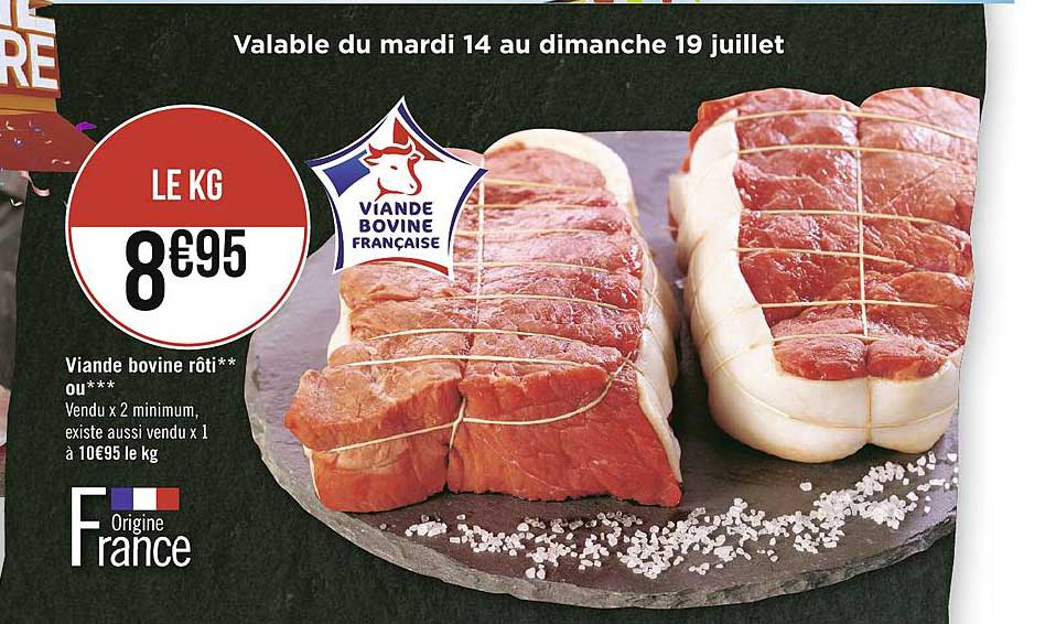 viande bovine rôti ou vendu x 2 minimum