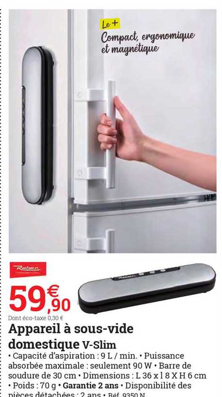 appareil à sous-vide domestique v-slim