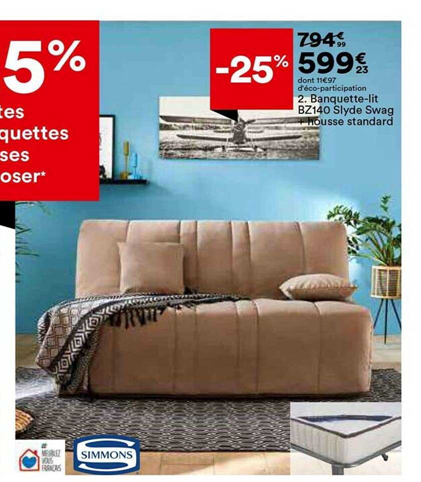 banquette-lit bz140 slyde swag housse standard