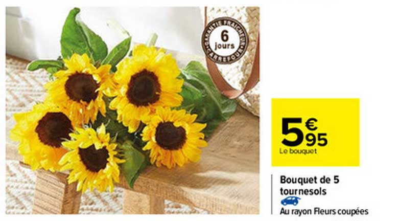 Bouquet De 5 Tournesols