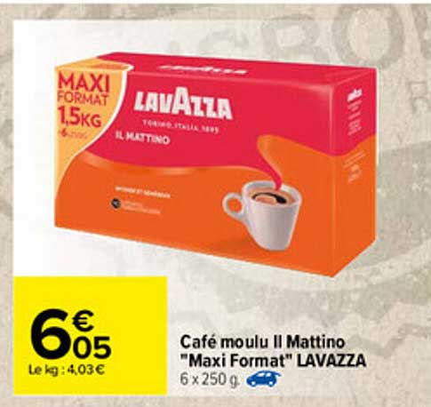 café moulu il mattino "maxi format" lavazza