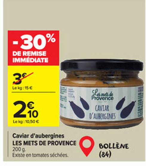 caviar d'aubergines les mets de provence