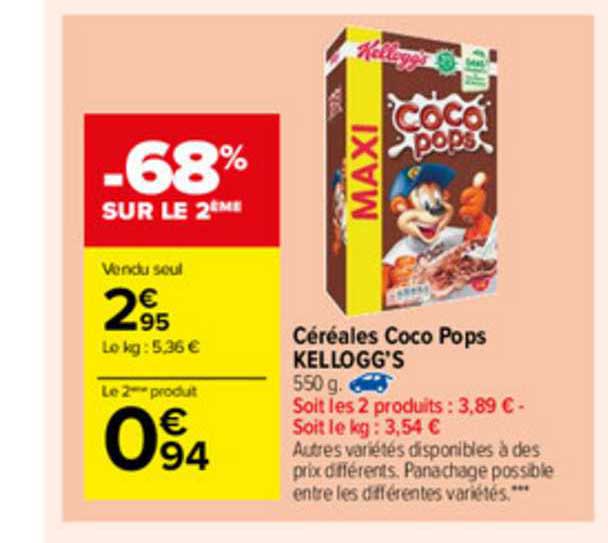 céréales coco pops kellogg's