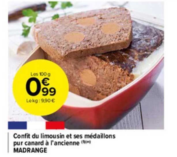 confit du limousin et ses médaillons pur canard à l'ancienne madrange