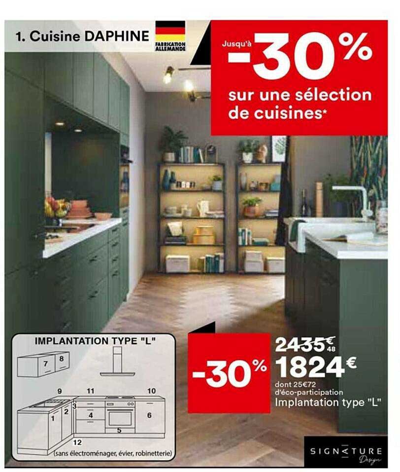 cuisine daphiné : implantation typ "l"