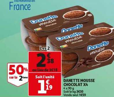 danette mouse chocolat x4