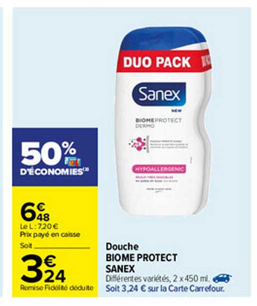 douche biome protect sanex