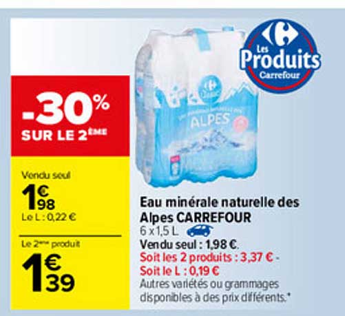 Eau Minérale Naturelle Des Alpes Carrefour