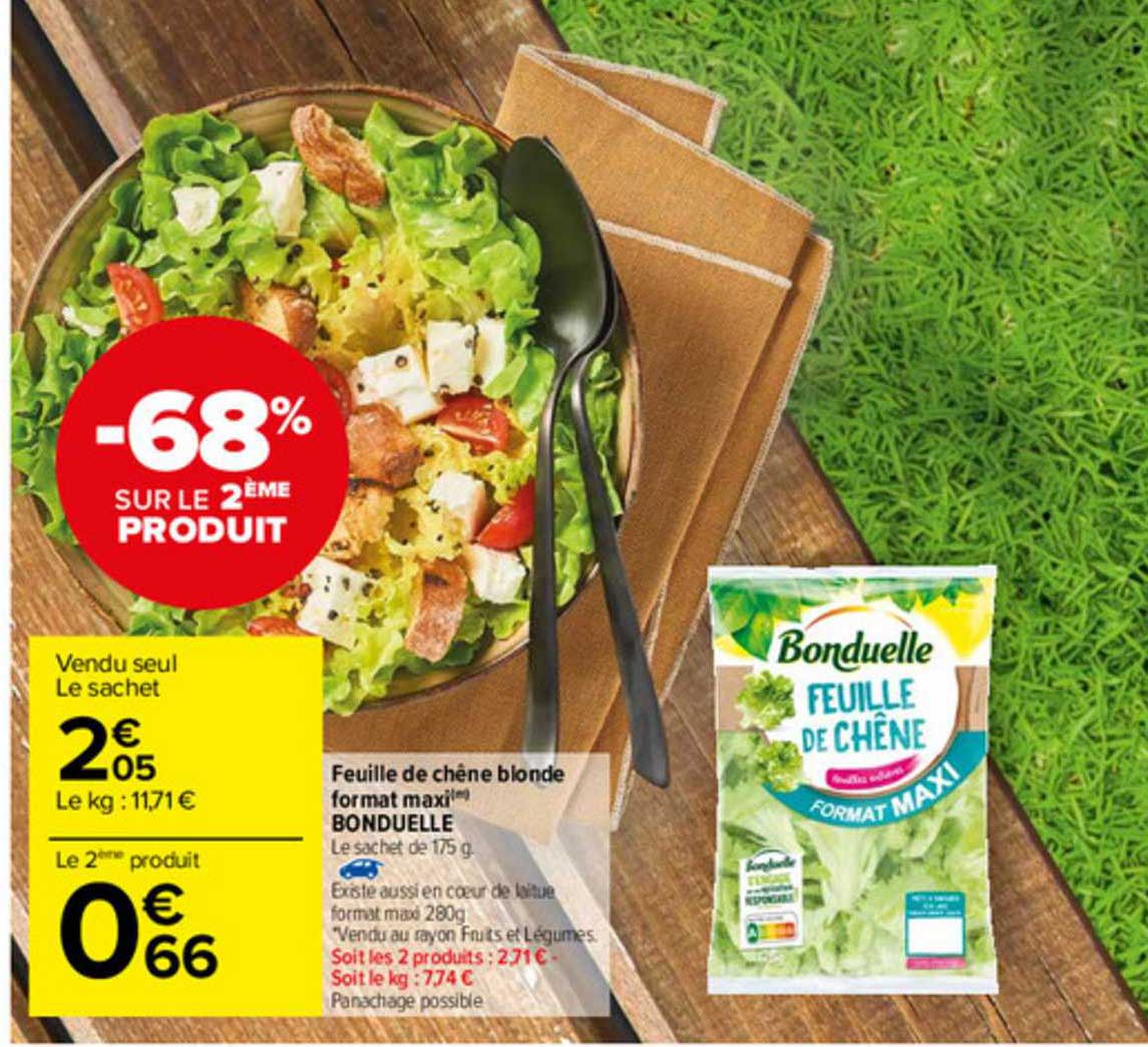 feuille de chêne blonde format maxi bonduelle