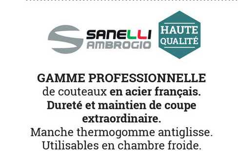 gamme professionnelle de couteaux en acier français sanelli sambrogio