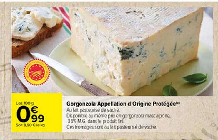 gorgonzola appellation d'origine protégée