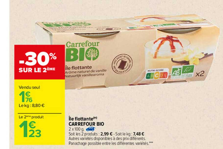 île flottante carrefour bio
