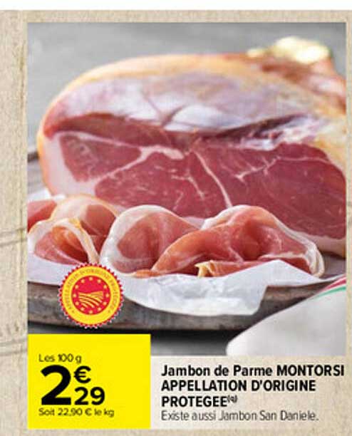jambon de parme montorsi appellation d'origine protégée