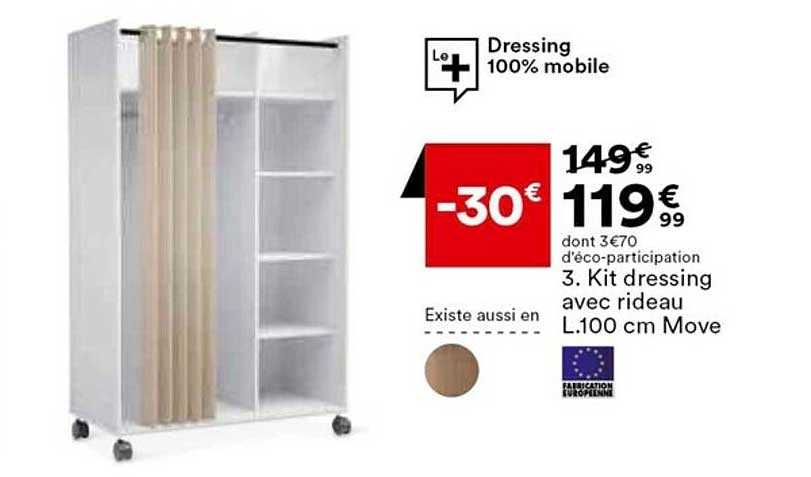 kid dressing avec rideau l. 100 cm move