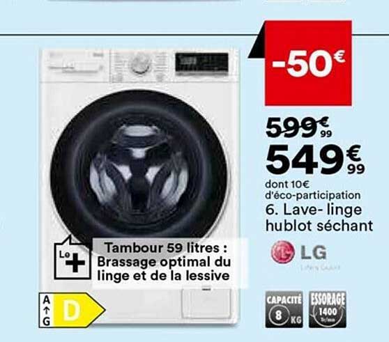 lave-linge hublo séchant lg