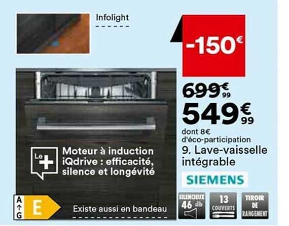lave-vaisselle intégrable siemens