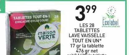 les 28 tablettes lave vaisselle tout en un
