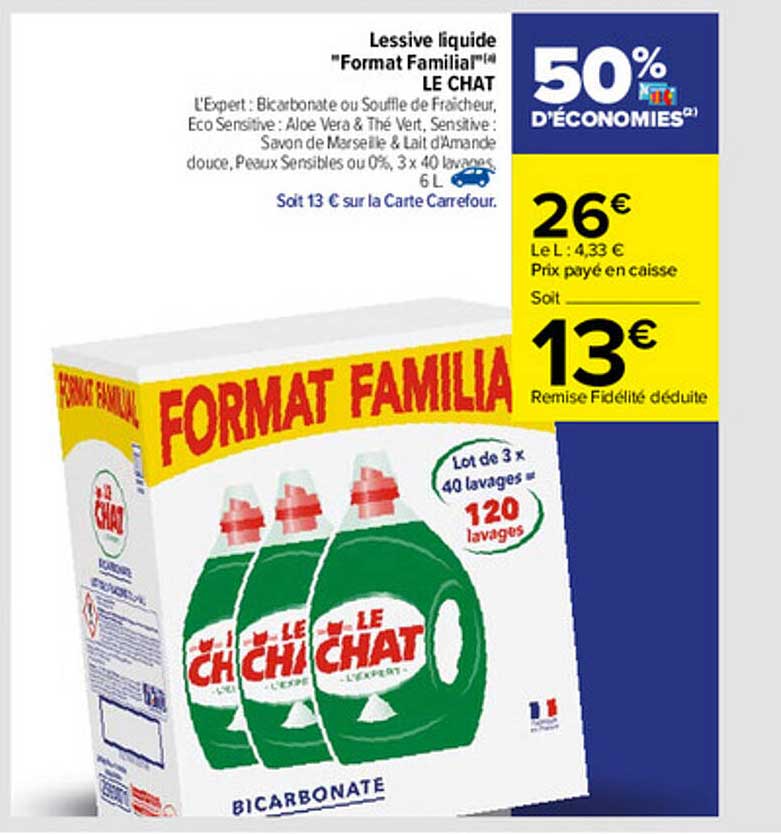 lessive liquide "format familiale" le chat