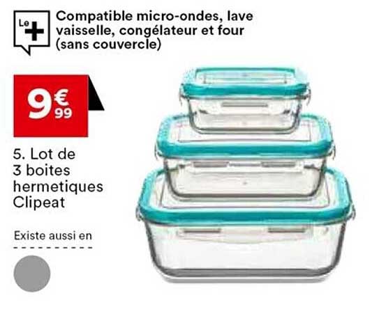 Lot De 3 Boîtes Hermétiques Clepeat