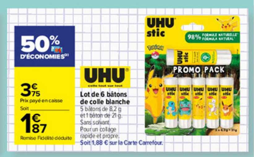 Lot De 6 Bâtons De Colle Blanche Uhu