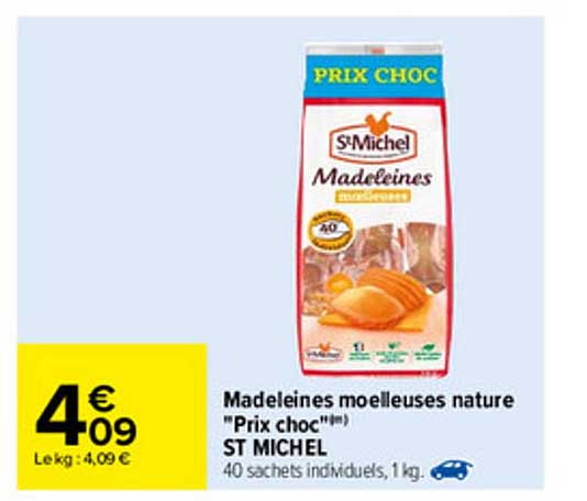 madeleines moelleuses nature "prix choc" st michel