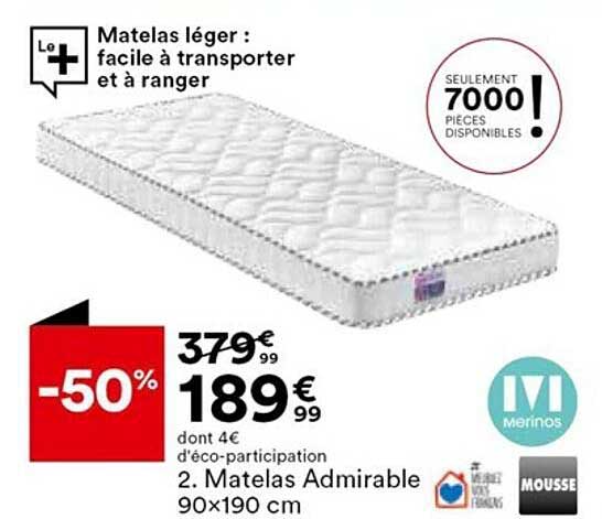 matelas admirable 90 x 190 cm