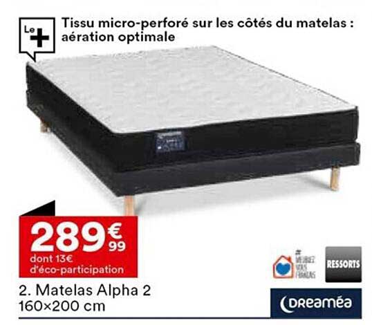 Matelas Alpha 2 160 X 200 Cm Dreaméa