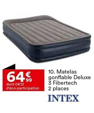 Matelas Gonflable Deluxe 3 Fibertech 2 Place Intex