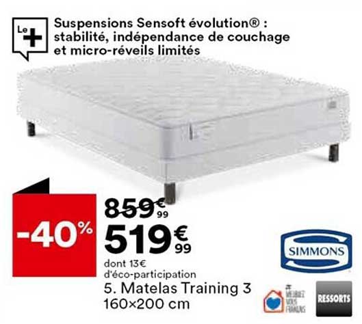 Matelas Training 3 160 X 200 Cm Simmons