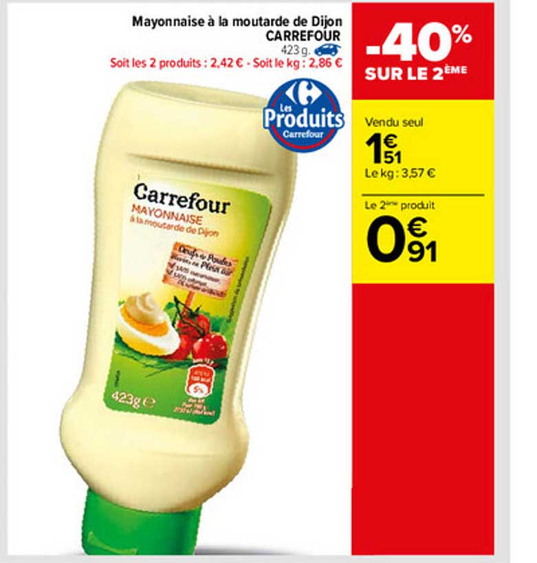 Mayonnaise à La Moutarde De Dijon Carrefour