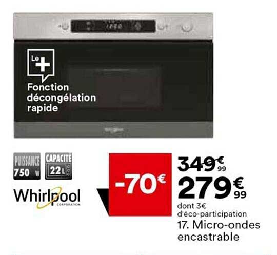 micro-ondes encastrable whirlpool