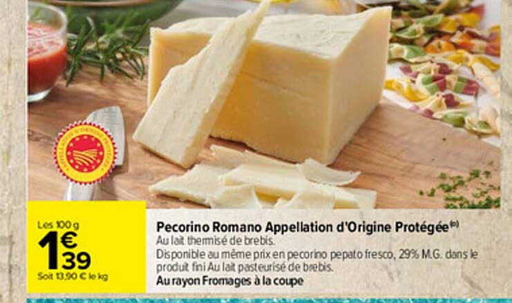 pecorino romano appellation d'origine protégée
