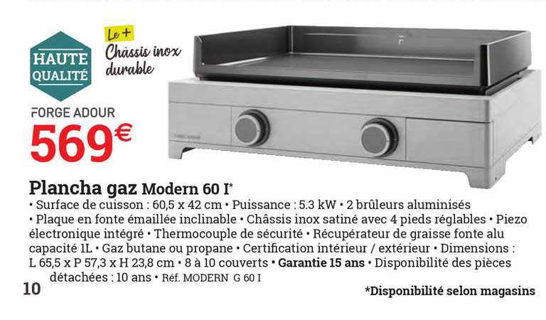plancha gaz modern 60 i forge adour
