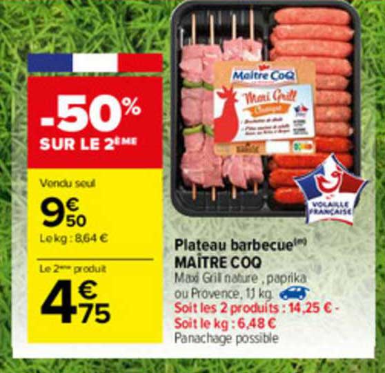 plateau barbecue maître coq