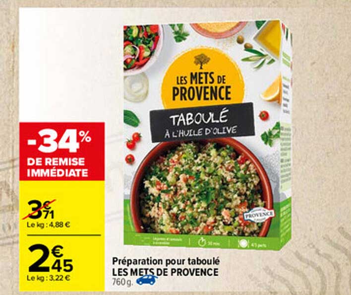 préparation pour taboulé les mets de provence