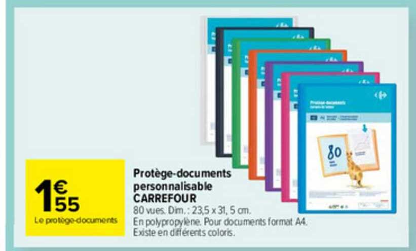 protège-documents personnalisable carrefour