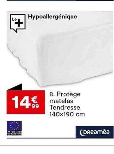 protège matelas tendresse 140 x 190 cm dreaméa