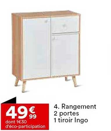 Rangement 2 Portes 1 Tiroir Ingo