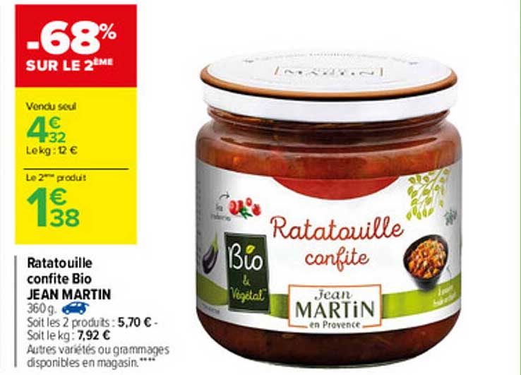 ratatouille confite bio jean martin