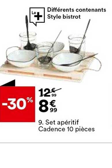 set apéritif cadence 10 pièces