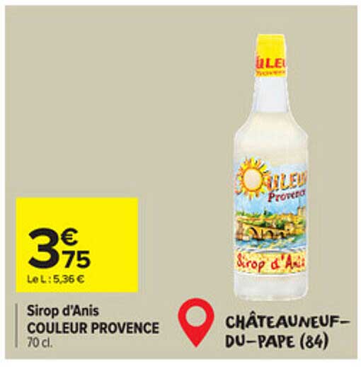 sirop d'anis couleur provence châteauneuf-du-pape