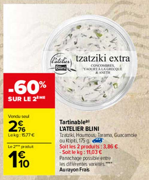 tartinable l'atelier blini