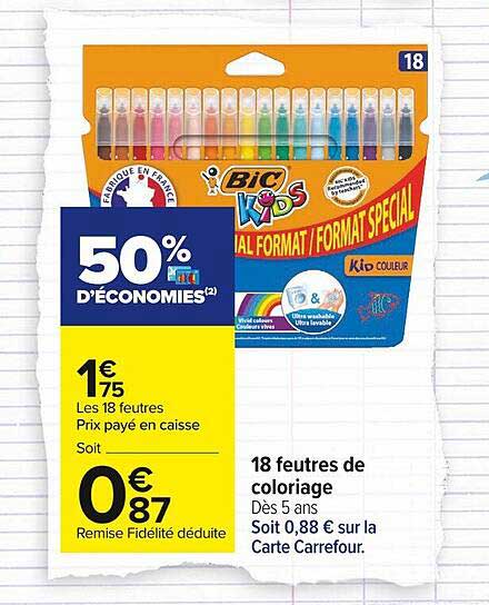 18 Feutres De Coloriage Bic Kids