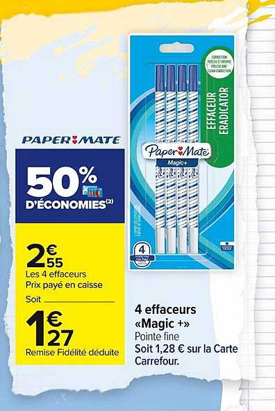 4 Effaceurs «magic +» Paper Mate