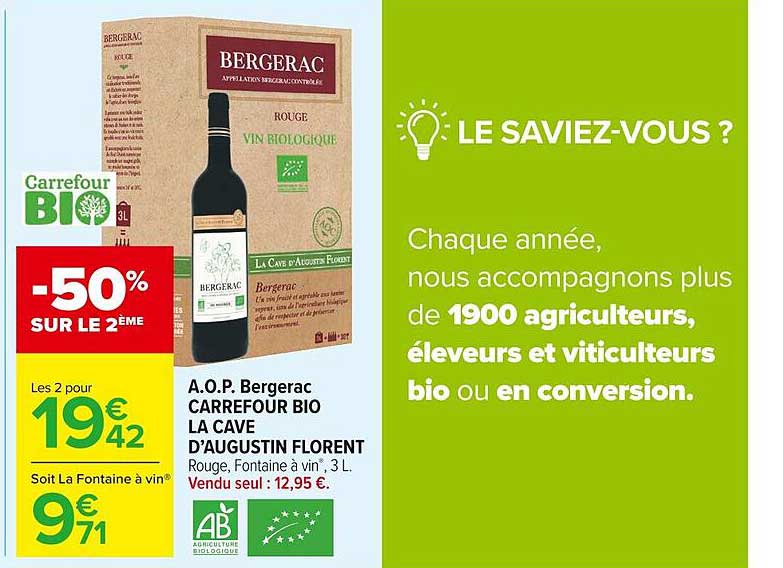 a.o.p. bergerac carrefour bio la cave d'augustin florent