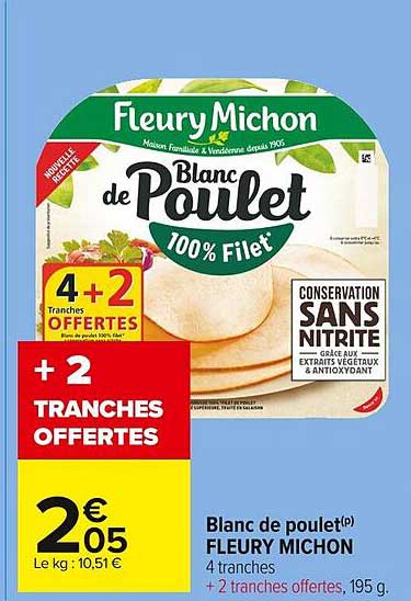 blanc de poulet fleury michon