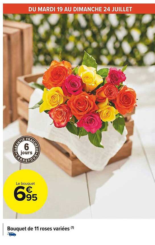bouquet de 11 roses variées
